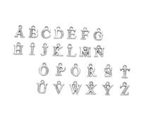 Mobestech 26pcs Alloy English Pendant Alphabet Pendants Decorative Charm Diy Letter Bracelet Accessory for Necklace Making