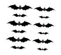 Mobestech 28pcs Halloween Bat Pattern Festival Decals PVC Wall Stickers Indoor for Home Shop Restaurant Seasonal Atmosphere Enhancer