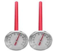 Mobestech 2Pc Car Air Conditioner Mechanical Thermometer Stylish Red Interior Accessories for Vehicle Decoration No Battery Required Easy Installation Accurate Measurement