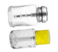 Mobestech 2pcs 100ml Glass Nail Polish Remover Press Bottles Corrosion-resistant Manicure Liquid Dispensers for Travel and Professional Nail Art Supplies