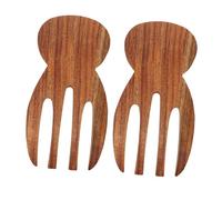 Mobestech 2pcs Acacia Wood Salad Tossers with Comfortable Grip Wooden Serving Spoons and Forks for Pasta Fruit and Kitchen Use Sturdy Wear Resistant Mixers
