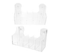 Mobestech 2pcs Acrylic Fridge Compartment Rack with Compartments Suction Cup Beverage Shelf for Easy Installation and Organized Storage Refrigerators and Showers