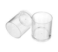 Mobestech 2pcs Acrylic Tumblers Unbreakable Round Drinking Glasses Stackable Reusable Water Cups for Juice Lemonade Ice Dishwasher Safe Transparent Design