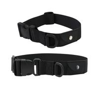 Mobestech 2pcs Adjustable Nylon Pet Collars with D-ring Scratch-resistant and Anti-lost Dog Collars for Outdoor Use Black Sturdy Adjustable Length for Pets