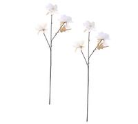 Mobestech 2pcs Artificial Dan Snow Flowers Wedding Road Lead Decoration Realistic Silk Simulation Floral Arrangement for Wedding Background Party and Home Event Styling White Faux Floral