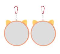 Mobestech 2Pcs Bright Color Bird Mirrors for Cage Hanging Parrot with Fun Plaything for Parakeets Cockatiels Budgies and Caged Birds