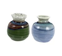 Mobestech 2Pcs Ceramic Flower Vase Set Elegant and Simple Home Vase Ornament for Table Centerpiece to Beautify and Purify House