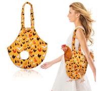 Mobestech 2pcs Chicken Carrier Bag for Travel and Outings with Convenient Closure and Robust Handle, Sturdy Yellow Canvas Pet Holder Bag Featuring Two Holes for Legs, for Chicken and Duck