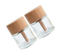 Mobestech 2Pcs Diffuser Bottle Clear Jars for Essential Oils Perfumes Home Decor Modern Design for Living Bathroom Office Use