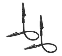 Mobestech 2pcs Double Sided Alligator Clamps for Picture Soldering Wire Fixing Tool Photo Message Clip Note Clamp Aluminium Alloy Black Photo Display Holder for Wall Decor