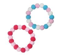 Mobestech 2pcs Elastic Pet Collar with Plush Ball Design for Cats and Puppies Washable Colorful Necklaces for Outdoor Walks Parties Weddings and Photo Shoots Random Color