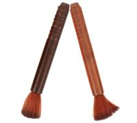 Mobestech 2pcs Erhu Cleaning Wool Brushes for Dust Removal, Real Wood Handle, Ebony and Rosewood, Musical Instrument Care Tools for Violin and Erhu Maintenance