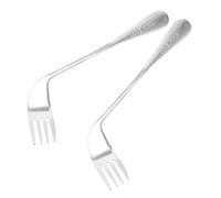 Mobestech 2pcs Feeding Angled Forks for Elderly Assistive Dining Ergonomic Cutlery for Convenient -Handed Design for Comfortable Grip
