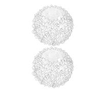 Mobestech 2pcs G9 Glass Globe Lampshades with 80mm Diameter Round Light Covers, Aluminum Wire Pendant Lamp Shade Replacements for Chandeliers and Ceiling Lights