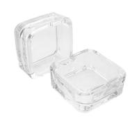 Mobestech 2pcs Glass Square Ashtrays 9.4x9.4x4cm Windproof Porcelain Indoor Outdoor Decorative Ash Holder for Home, Car, Garden Use