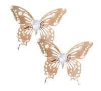 Mobestech 2pcs Gold Butterfly Hair Clips Decorative Alloy Barrettes Fairy Jewelry for Women Elegant Hair Accessories for Straight and Curly