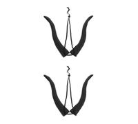 Mobestech 2pcs Halloween Headband for Adults and Lightweight Foam Costume Horn Hair Accessory Comfortable for Long Term Use with Adjustable Extra Long Black Devil Horns for Cosplay and Party