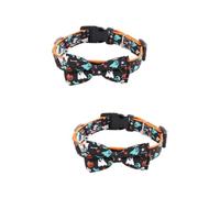 Mobestech 2pcs Halloween Pet Collars for Cats and Dogs Black Ghost Design Safety Breakaway Necklaces for Halloween Costume Accessories