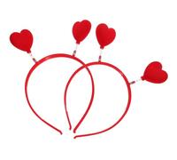 Mobestech 2pcs Heart Headband Valentine's Day Hearts Shaped Antenna Bopper Hair Accessories for Party Boys and Girls Costume Cupid Theme