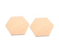 Mobestech 2pcs Hexagon Solid Wood Boards Unfinished DIY Art Craft Panels Natural Wooden Shapes for Painting Drawing Artists Party Decorative Supplies