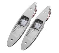 Mobestech 2pcs LED Navigation Lights Grade Stainless Steel Flush Mount Red Green Bow Signal Lamps for Kayak Pontoon Yacht Boats