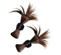 Mobestech 2pcs Light Brown Synthetic Hair Claw Clips for Half-up Ponytail Wig Accessory Hair Styling Clips and Messy Bun for Women