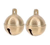 Mobestech 2PCS Medium Earth-shaped Pet Bells for Dog Collar Brass Training Bells for Sheep Cattle Puppies Easy to Install Decorative Animal Jingle Accessories
