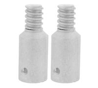 Mobestech 2pcs Metal Threaded Handle Tips End Adapter Broom Handle Threaded End Connector High Impact Resistance and Stability During Use, Silver Delicate Shape for Cleaning Surfaces