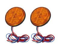 Mobestech 2pcs Motorcycle LED Reflector Side Marker Light Yellow 24 LED Signal Indicator Lamp for Truck Motorbike Tail Brake Turn Signal
