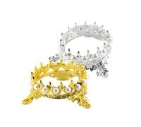 Mobestech 2PCS Nail Art Brush Holder with Pearl Crown Design Manicure Pen Stand for Nail Coloring and Beauty Accessories Elegant Compact Storage Home Use