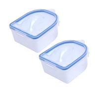 Mobestech 2Pcs Nail Color Removing Bowl for Manicure Deep Soak Nail Polish Remover Softening Art Supplies Hand Care Bowls Blue PP Material
