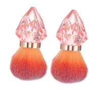 Mobestech 2pcs Nail Dust Brush Soft Makeup Cleaner Diamond Shaped for Nail Art Powder Remover Portable Hand Scrubber Cleaner