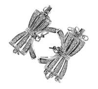 Mobestech 2Pcs Necklace Layering Clasp Connectors for Bracelets and Pendants Alloy Multi-row Bail Clasps for Extending Chains and Easy Jewelry Off Silver Tone