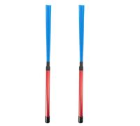 Mobestech 2pcs Nylon Drum Brush Sticks with Red Handle and Blue Bristles Aluminum Alloy Rod Percussion Brushes for Cajon and Snare Drums Lightweight Jazz Drumsticks for Musicians