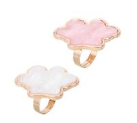 Mobestech 2pcs Palette Nail Art Shell Ring Palettes Resin Mixing Finger Ring Plate for Nail Art and Dip Powder Use