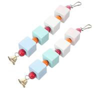 Mobestech 2pcs Parrot Chew Bird Bite String for Cage Hanging Plaything Mineral Block for Budgies African Grey Lovebirds Random Color Pet for Beak Grinding and Exercise Random Color