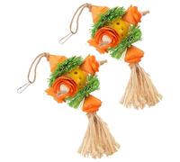 Mobestech 2pcs Parrot Chewing with Corn Husk, Wear-Resistant Hanging Bird Cage Accessories for Foraging and Gnawing, Suitable for Parrots and Small Birds