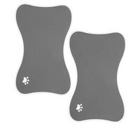Mobestech 2pcs Pet Feeding Pad Cat Eating Mat Bone Shaped Dog Mat Pet Bowl Placemat Bowl Pad Dark Grey Pu