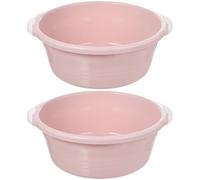 Mobestech 2pcs Pink Plastic Wash Basins for Bathroom and Kitchen, Multifunctional Environmental Protection Foot and Wash Basin Sink, for Household Use