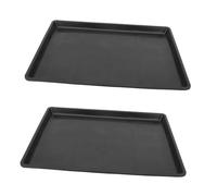 Mobestech 2pcs Plastic Pet Cage Potty Trays Stain and Odor Resistant PP Material Easy-clean Dog Poop and Pee Trays for Puppy Crate and Animal Cage Use Black