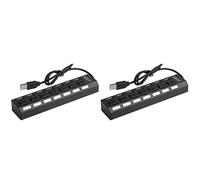 Mobestech 2pcs Port Usb Hub Power Usb Connector Multi Ports Safe Convenient for Pc
