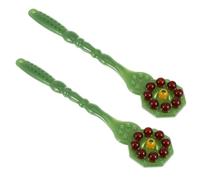 Mobestech 2pcs Portable Green Body Massage Pat Back Massager Stick with Break Resistance Ps PVC Material Practical Design for Muscle Relief and Fatigue