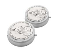 Mobestech 2pcs Portable Mini Zinc Alloy Rosary Jewelry Box for Catholics Small Religious Keepsake Case for Holy Communion Travel-friendly Trinket Holder White Catholic Faith Storage