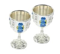 Mobestech 2pcs Retro Iron Wine Cups Small Whiskey Cocktail Drinking Glasses for Home Bar and Restaurant Unbreakable Vintage Style Portable Tumblers Liquor Lovers