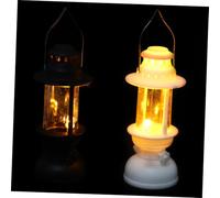 Mobestech 2pcs Retro Led Miniature Lighting Miniature Oil Lanterns for Dollhouse Vintage Kerosene Lamp Dollhouse Lighting Micro Landscape Accessories Bedside Light