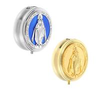 Mobestech 2pcs Rosary Box: Rosary Beads Box For Communion Keepsake - Zinc Alloy Jewelry Container - Jewelry Case For Church And Home Use