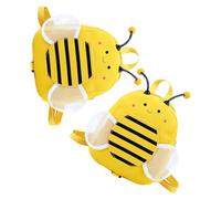Mobestech 2pcs Safety Harness Backpack with Leash for Preschool Boys, Lightweight Yellow Nylon Honeybee School Bag with Multiple Pockets for Daily Use and Busy Events