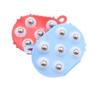 Mobestech 2pcs Seven Steel Beads Massagers Hand-held Bead Massagers Smooth round Comfortable on The Skin Pvc and Steel Ball Design for Travel and Listening to Music Holiday Random Color