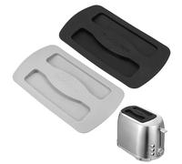 Mobestech 2pcs Silicone Toaster Oven Covers Protective Dust Lids for Bread Makers Easy to Clean Stylish Kitchen Accessory Safe Temperature Resistance Black Gray