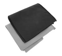 Mobestech 2pcs Silver Polishing Cloth for Jewelry Watches Deep Tarnish Remover Double-Sided Cleaning Wipes for Coins Portable Travel Accessory Black Grey